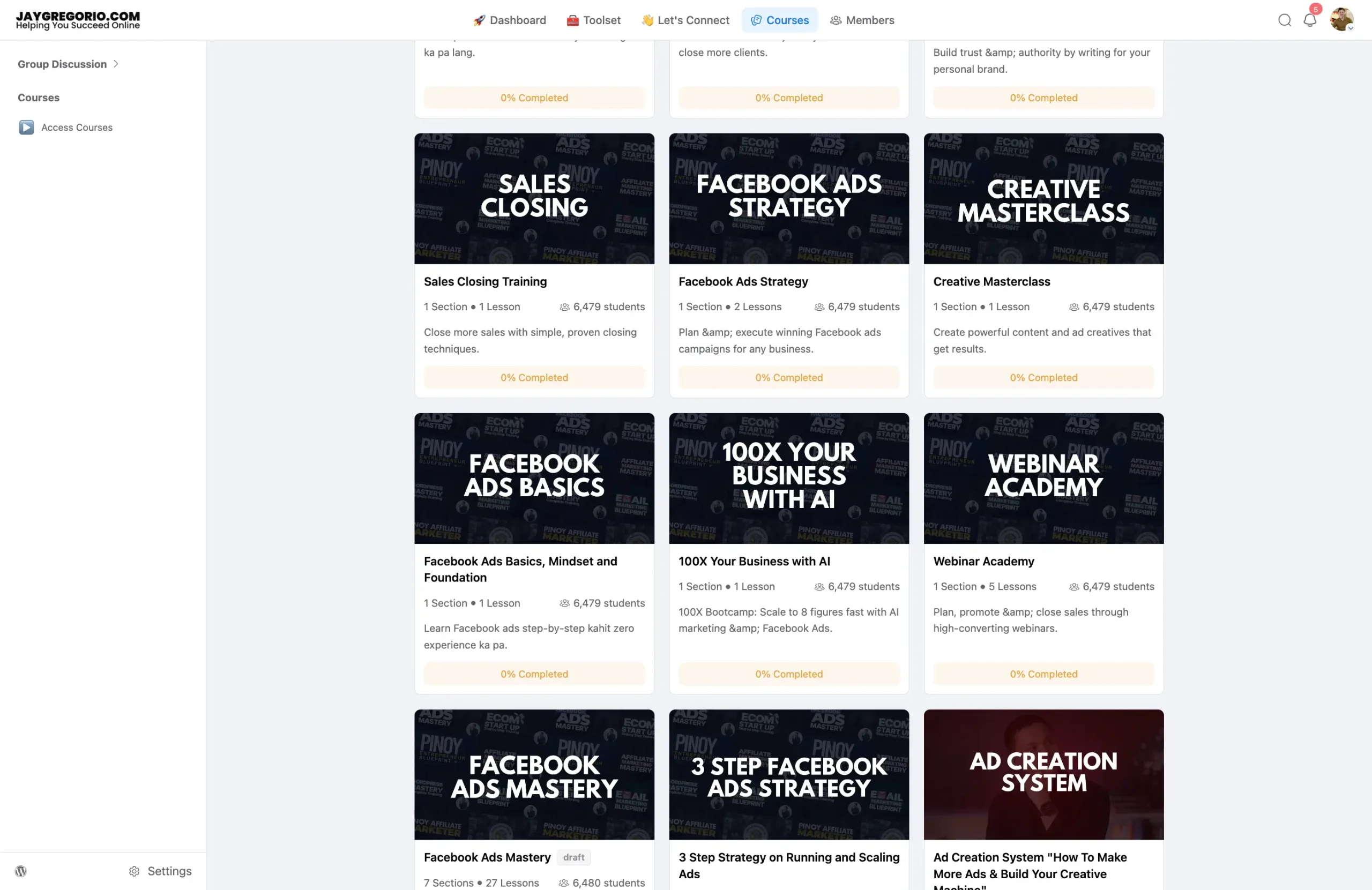 All Access To Jay Gregorio Courses